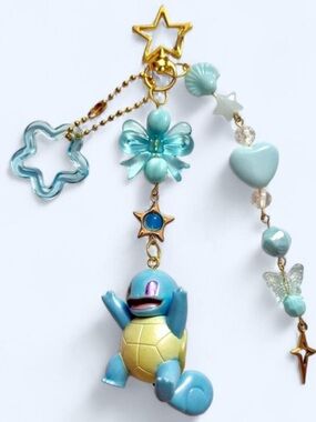 Pokemon Keychain Charm Cute Handmade Kawaii Beaded Bag Charm Gift Squirtle